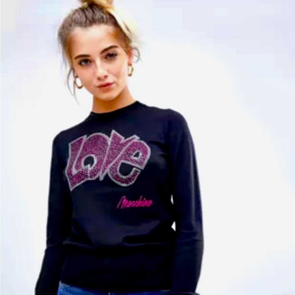 Love Moschino Glitter Love Wool Blend Sweater Size Small